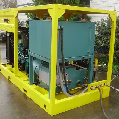 55kw 10000psi औद्योगिक वाटर जेट सफाई मशीन डीजल इंजन संचालित